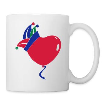 casquette de fou Carnaval Carnaval Coeur Ballon - Mug blanc - blanc - Droite