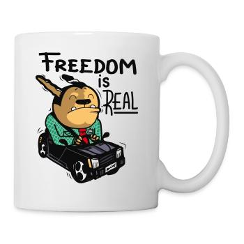 freedom is real - Tasse - Weiß - Rechts