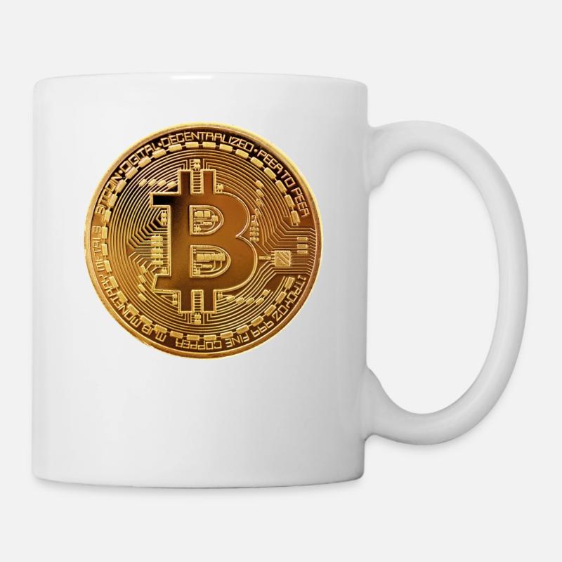 bitcoin Goldstück - Tasse - Weiß