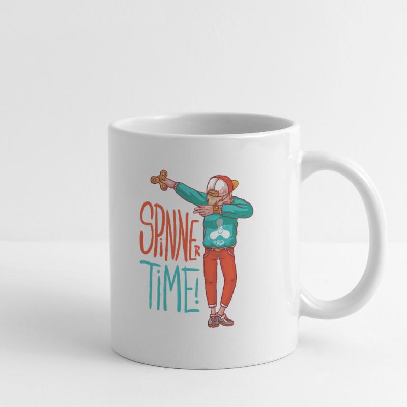 Spinnerjunge mit Kappe macht den dub move Tasse