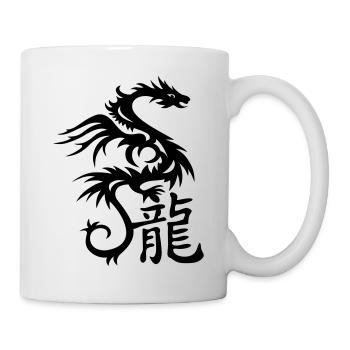 Drache mit chin. Schriftzeichen - Tasse - Weiß - Rechts