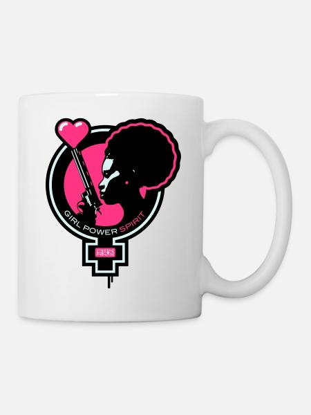 Girl-Power-Spirit-01-customizable - Mug blanc - blanc