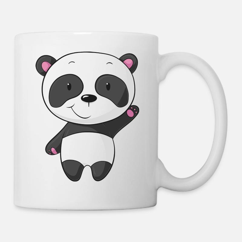 Winkender Comic Panda - Tasse - Weiß
