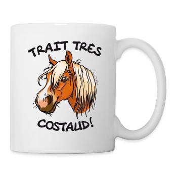 Cheval de trait comtois (texte noir) - Mug blanc - blanc - Droite