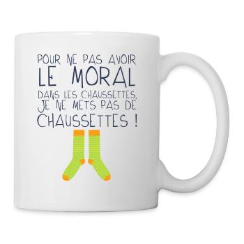 chaussette citation moral avoir humour drole expre - Mug blanc - blanc - Droite
