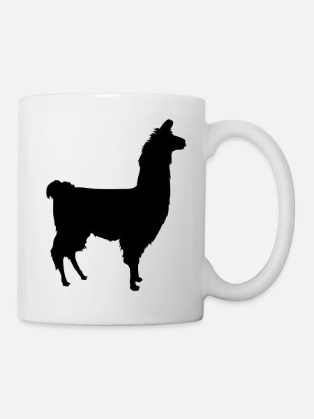 Lama Silhouette - Tasse - Weiß