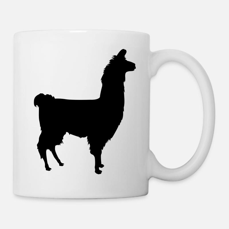 Lama Silhouette - Tasse - Weiß
