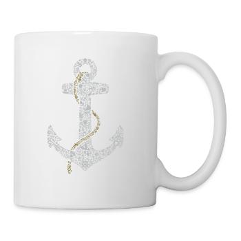 Anchor with seafaring symbols - Mug - white - Right