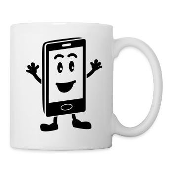Handy smiley - Tasse - Weiß - Rechts