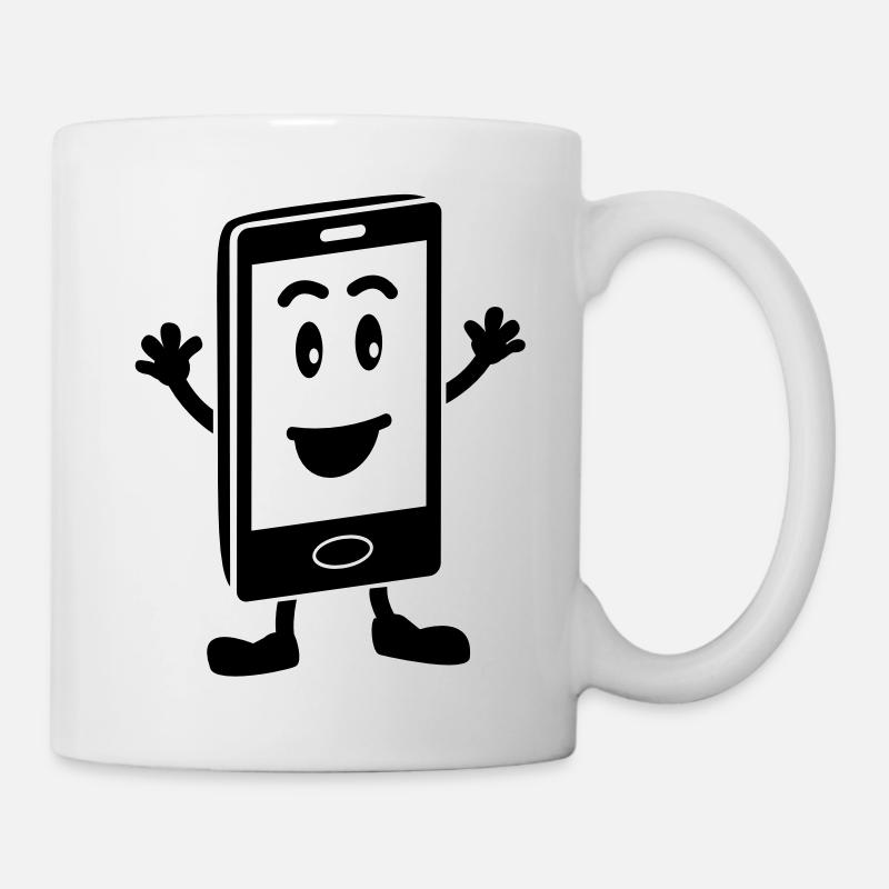 Handy smiley - Tasse - Weiß