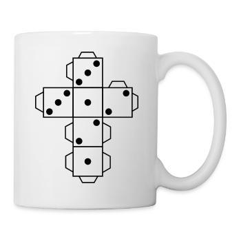 Dice Dice white dots eye fold folding cut - Mug - white - Right