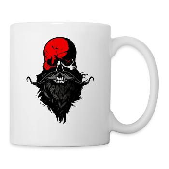 tete de mort Schädel Glatze hipster Bart barb - Tasse - Weiß - Rechts