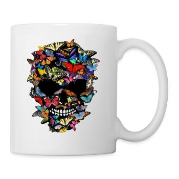 head of death butterfly skull shape skull fantasy - Mug - white - Right