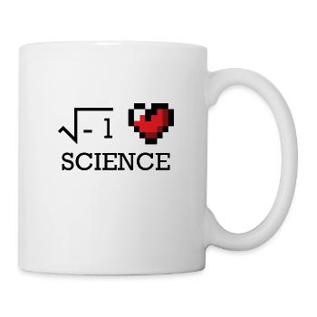 Ich liebe Wissenschaft Geschenk nerd geek Herz Uni - Tasse - Weiß - Rechts