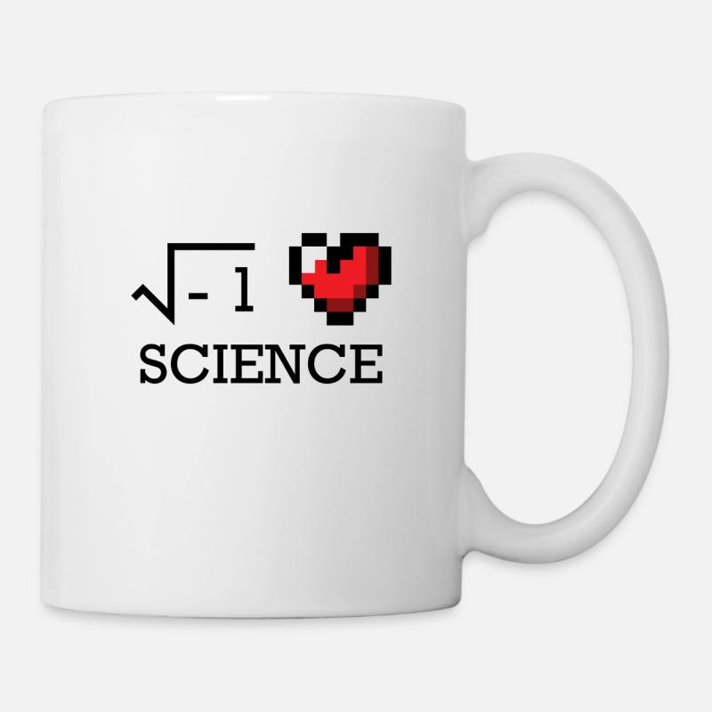 Ich liebe Wissenschaft Geschenk nerd geek Herz Uni - Tasse - Weiß