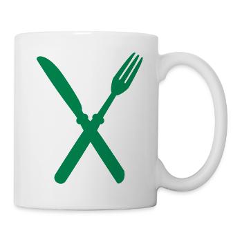 fork_and_kinfe - Mug blanc - blanc - Droite