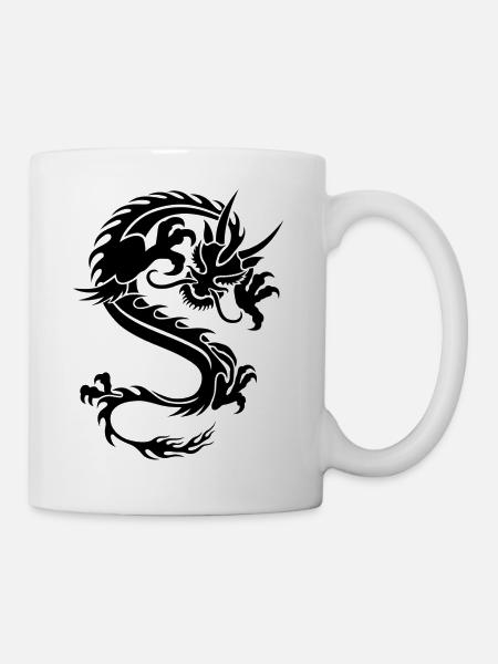 Crazy drache - Tasse - Weiß