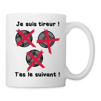 petanque tireur boule suivant2 - Mug blanc - blanc - Droite