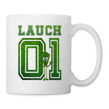 Lauch 01 mit Lauch grün vintage - Tasse - Weiß - Rechts
