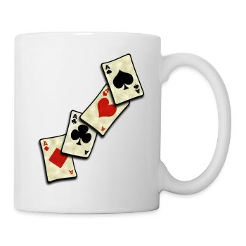 vintage poker cards - Mug blanc - blanc - Droite