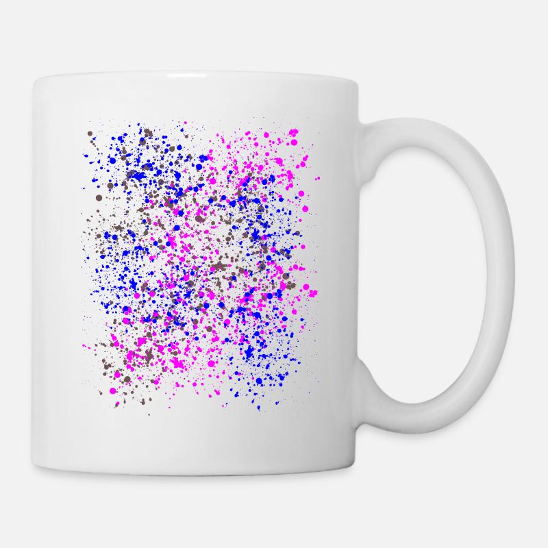 Éclaboussures de couleur - éclaboussures colorées - confettis - Mug blanc - blanc
