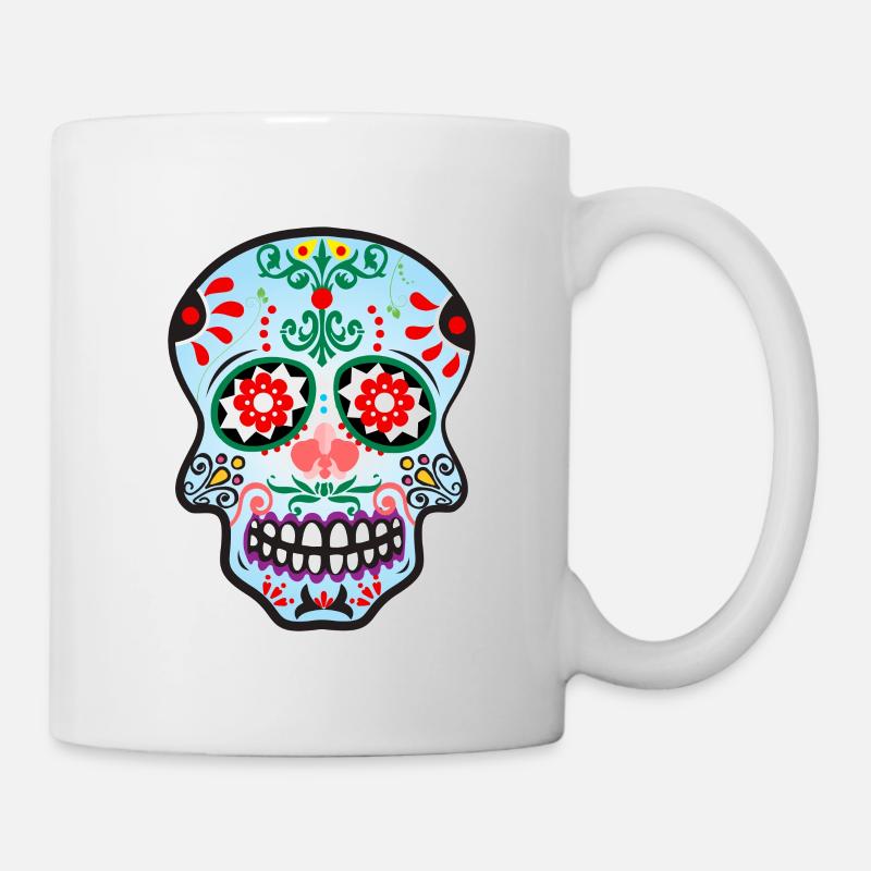 Catrina Schädel Blau - Tasse - Weiß