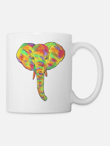 Happy Elephant - Mug blanc - blanc