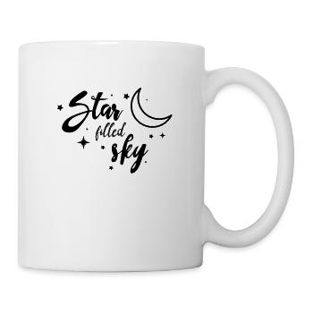 Mond Sterne Geschenk Sternenhimmel Weltraum Nacht - Tasse - Weiß - Rechts