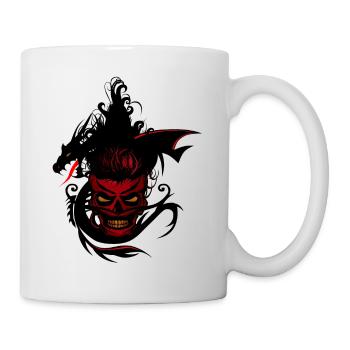 chinesischer Stammesdrache-Kopfphantasiehimmel - Tasse - Weiß - Rechts