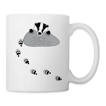 smaller frechdachs badger cheeky track animal paw - Mug - white - Right