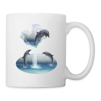 The Heart From The Dolphins - Tasse - Weiß - Rechts