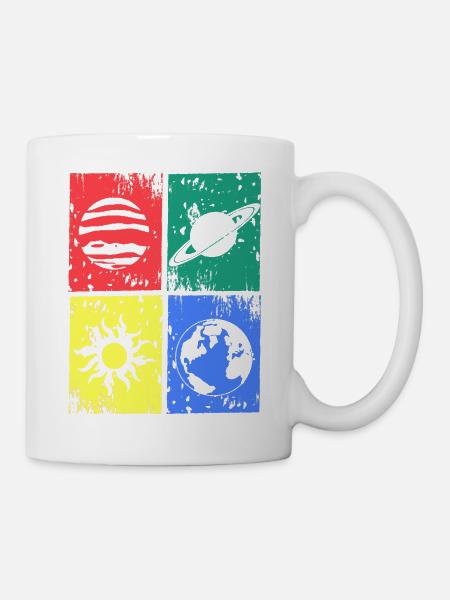 Planet universe sun earth color - Mug - white