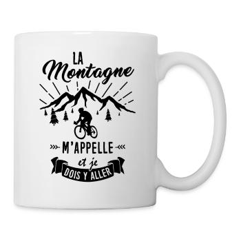 Bike T-Shirt - The Mountain Calls Me - Mug - white - Right