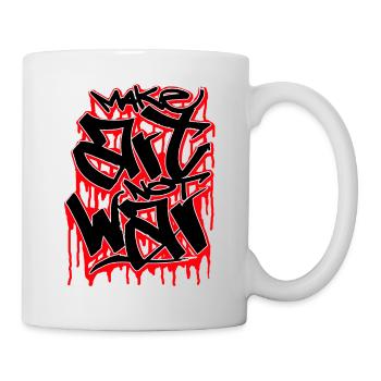 make art not war graffiti sprayer gift - Mug - white - Right