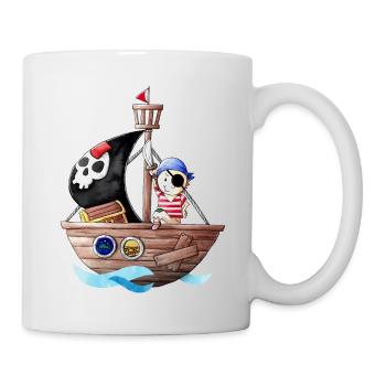 Little pirate with his ship - Mug - white - Right