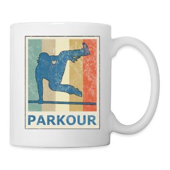 Vintage Retro Style Le Parkour Freerunning Sport - Tasse - Weiß - Rechts