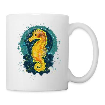 Fröhliches Seepferdchen - Tasse - Weiß - Rechts