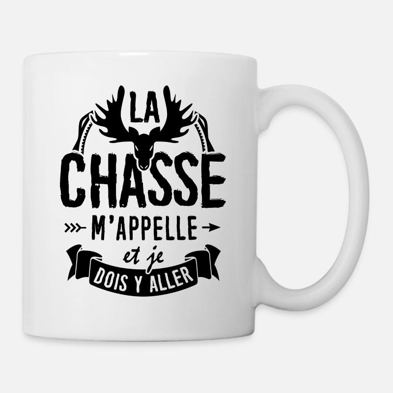T-shirt pour Chasseur - La Chasse m"appelle - Mug blanc - blanc