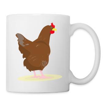 HUHN - HAHN - EIER - Tasse - Weiß - Rechts