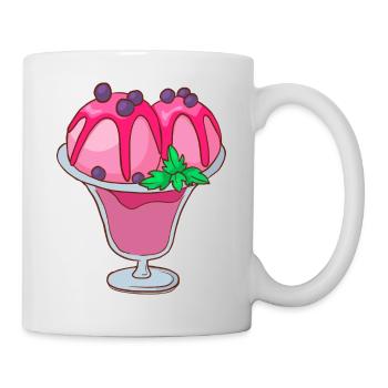 Eis Speiseeis Eiskrem Eiscreme Kugeleis Eisbecher - Tasse - Weiß - Rechts
