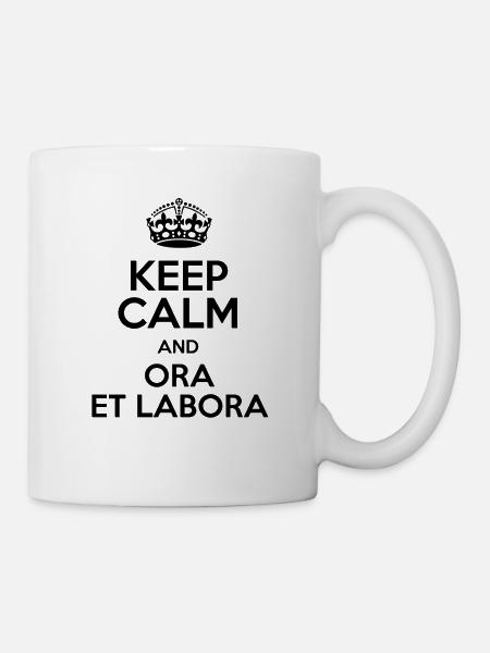 Reste calme et maintenant et labora 2N - Mug blanc - blanc