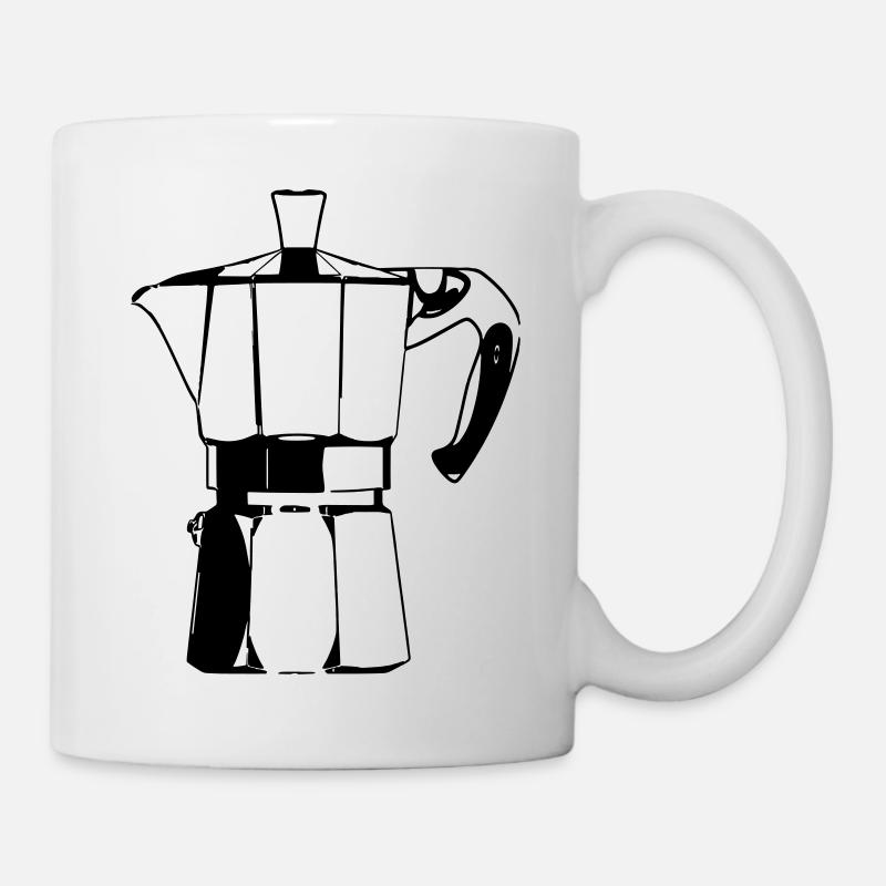 Espressomaschine schwarz - Tasse - Weiß