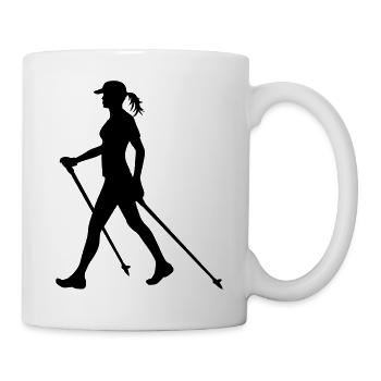 Nordic Walking Woman - colour switch - Tasse - Weiß - Rechts