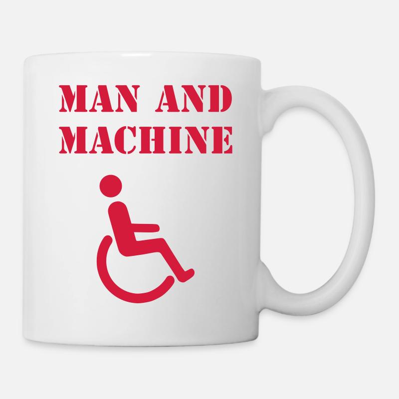 Man and Machine Rollstuhlfahrer T-Shirt - Tasse - Weiß