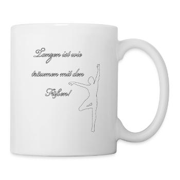 Tanzen ist wie träumen mit den Füßen. Geschenkidee - Tasse - Weiß - Rechts