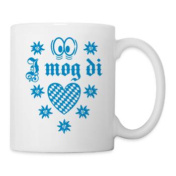 69 I mog Di lustig Augen Rauten Herz Guckst Du - Tasse - Weiß - Rechts
