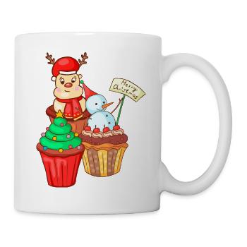 Weihnachten Cupcake Muffin Kuchen Backen - Tasse - Weiß - Rechts
