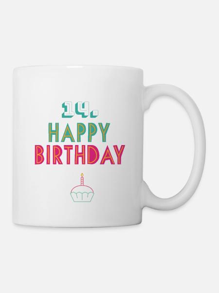 Joyeux anniversaire 14 - Mug blanc - blanc