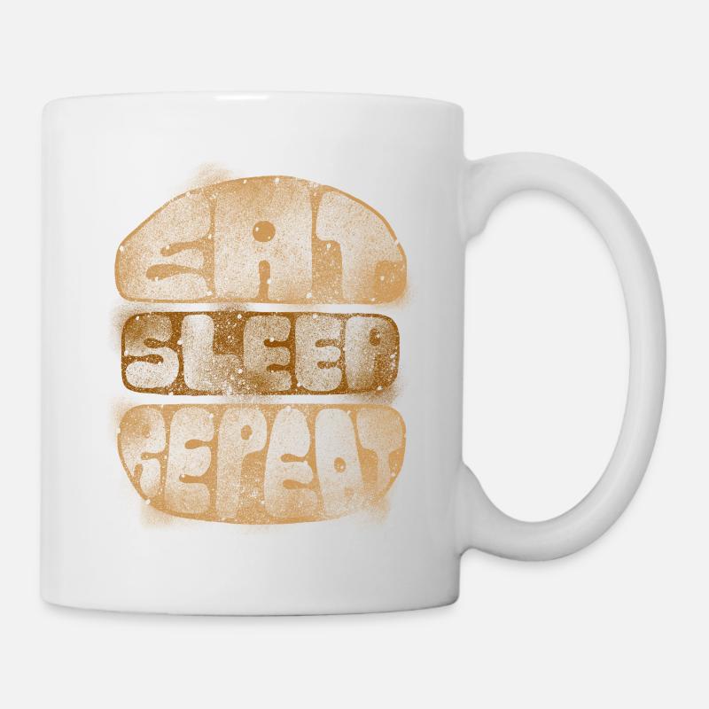 Burger Eat Sleep Repeat - Mug - white