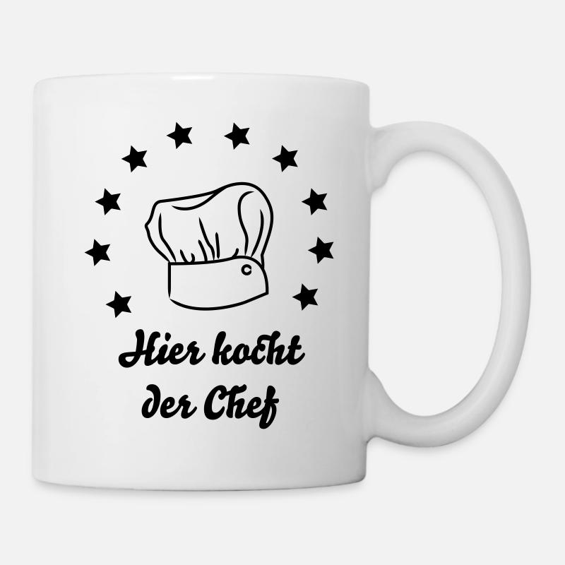 Here the chef cooks - Mug - white